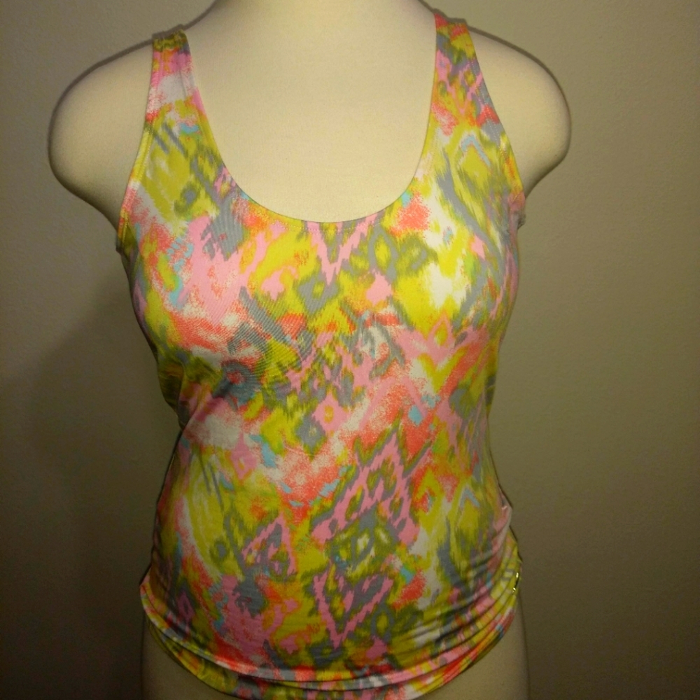 NWT - F21 neon patterned tank with open back - sz LG